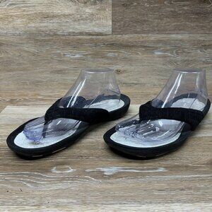 Speedo Black Quilted Fabric Flip Flops Women's Size 9